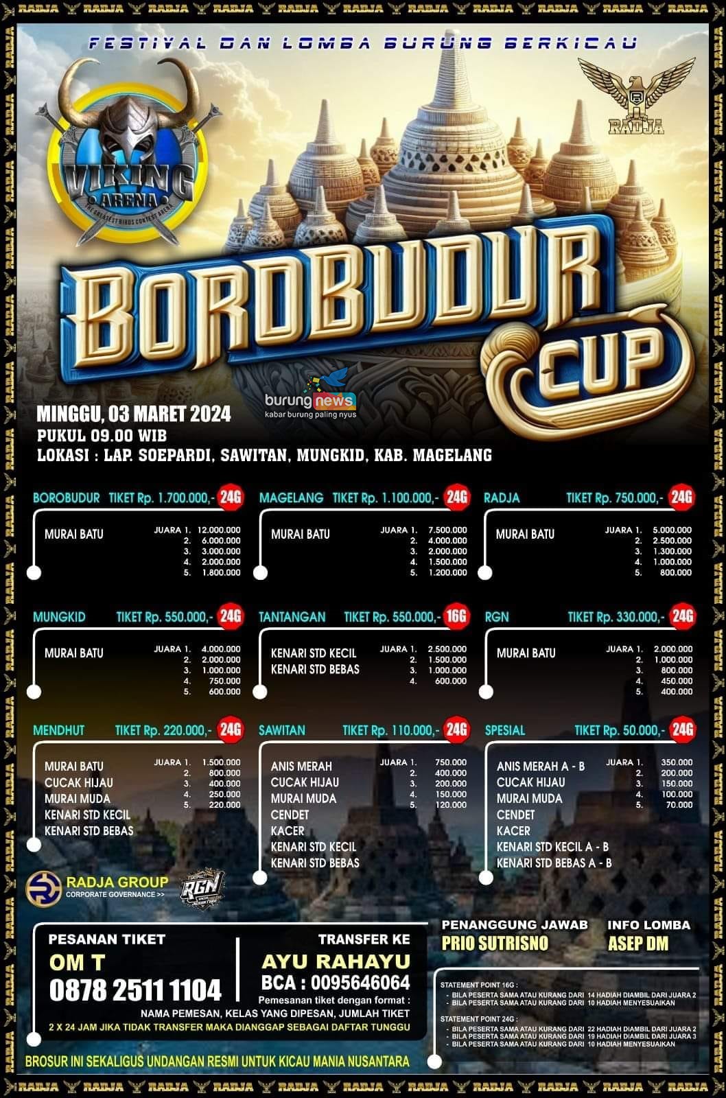 BROSUR BOROBUDUR CUP